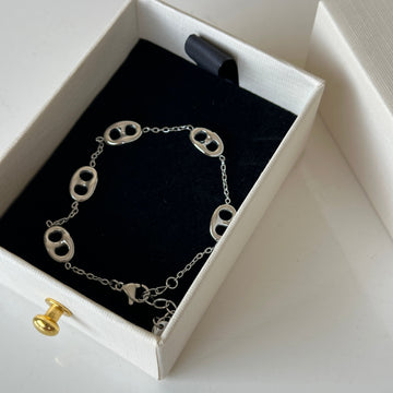 Luna link oval link bracelet - Silver