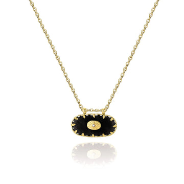 Mosaic Black enamel necklace