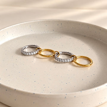4 Stack ring -two tone
