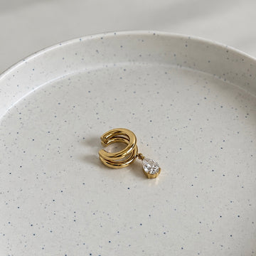 Solitaire drop Slip on Ear cuff (Sold as a single piece)