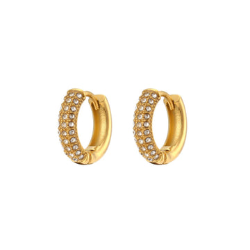 Mini Pave Gold Hoops