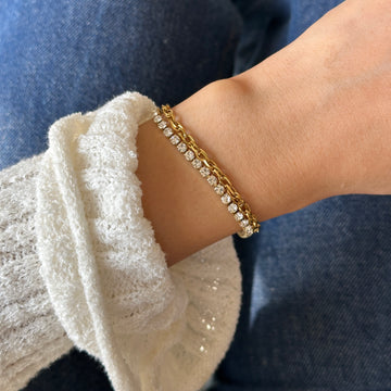 Layered tennis bracelet