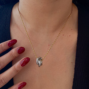 Two tone knot necklace