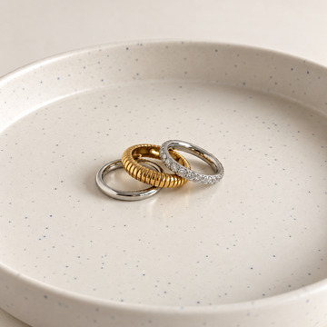 Two tone stack ring