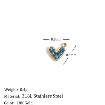 Pave Heart Charm - Blue