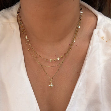 Layered north star necklace