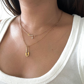 Safetypin layer Necklace