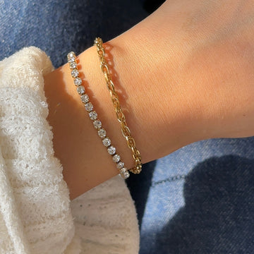 Layered tennis bracelet