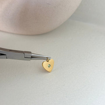 Green stone Heart charm