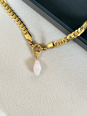 Rose pink Stone charm