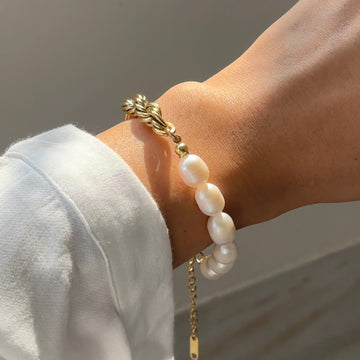 Twisted Rope and Freshwater Pearls bracelet