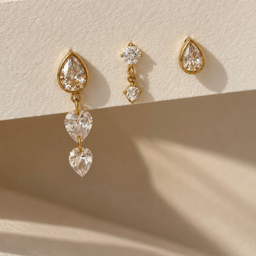 Teardrop cascade trio set
