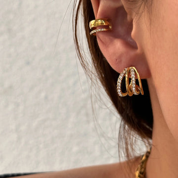 Delicate four layer Iced Out Earring