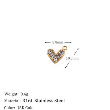 Pave Heart Charm - White