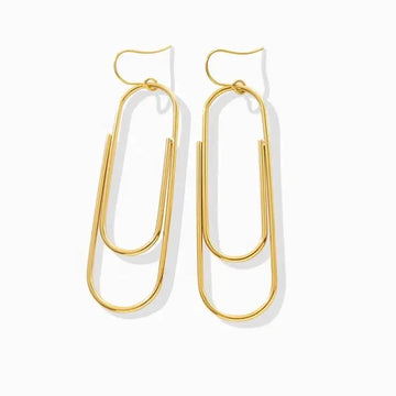 Elongated paper-clip earring