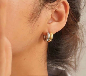Two tone dailyweaar earring