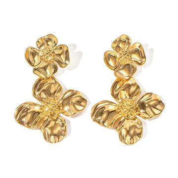 Flower drop Dangle statement earring