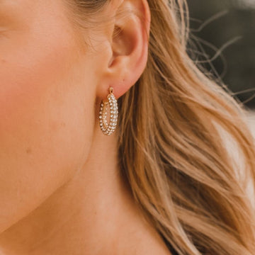 Nina Rhinestone Gold hoops