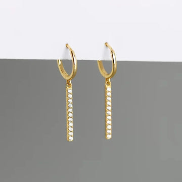Shining Zircon Tassel Long Earrings